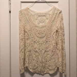 Bohemian lace long sleeve top